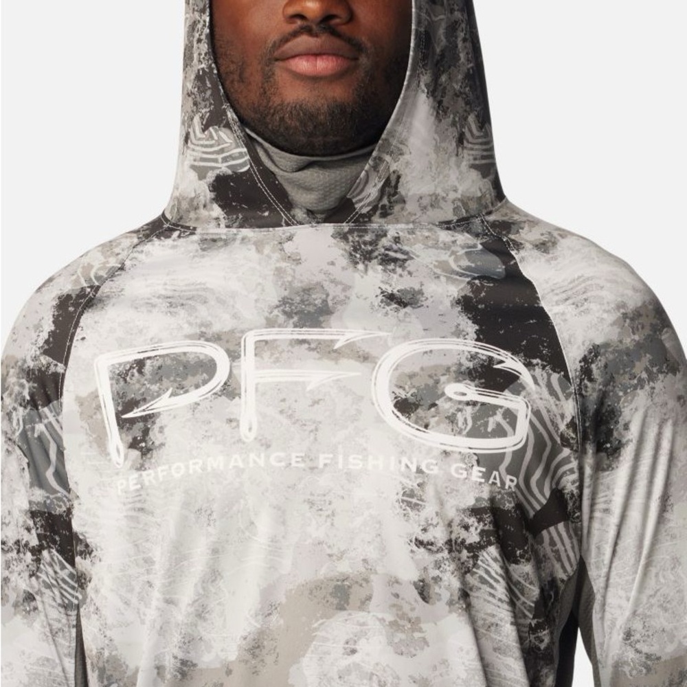 Men’s Columbia Super Terminal Tackle Vent Hoodie|XL| Cool Grey Deepwaters Camo
